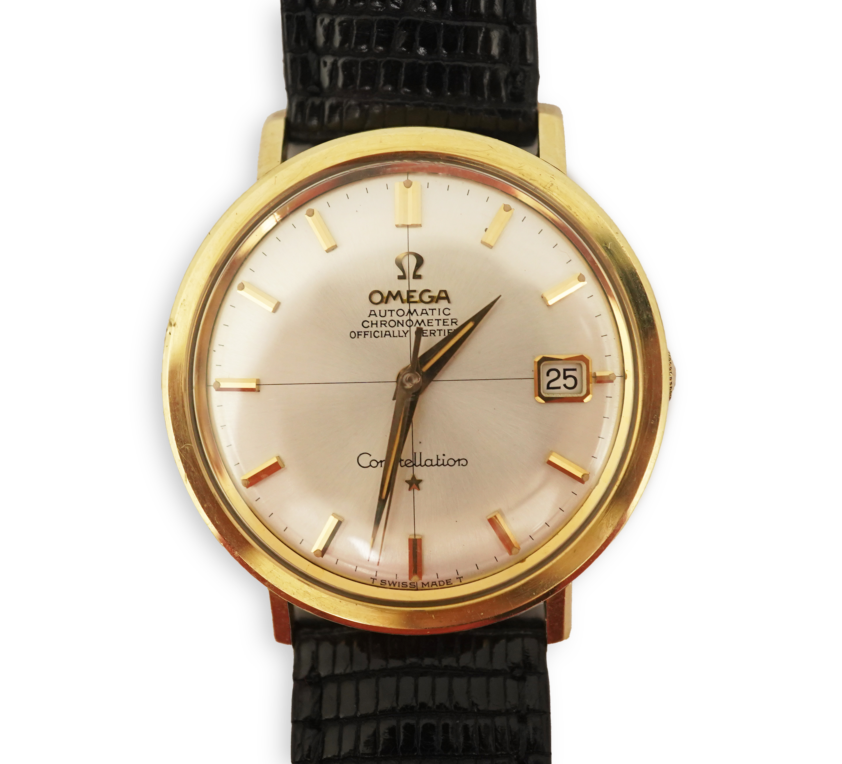 A gentleman's 1960's steel and gold plated Omega Constellation Chronometer automatic wrist watch